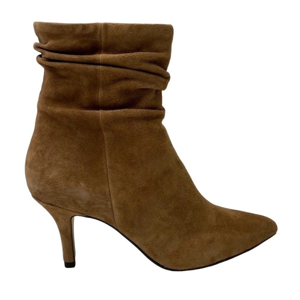 Bella Vita Slouchy Dress Booties Women's 7.5 Brown Suede Stiletto Cushioned NEW